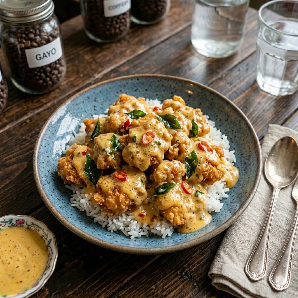 Salted Egg Chicken dari Simetri Home Coffee Roasters